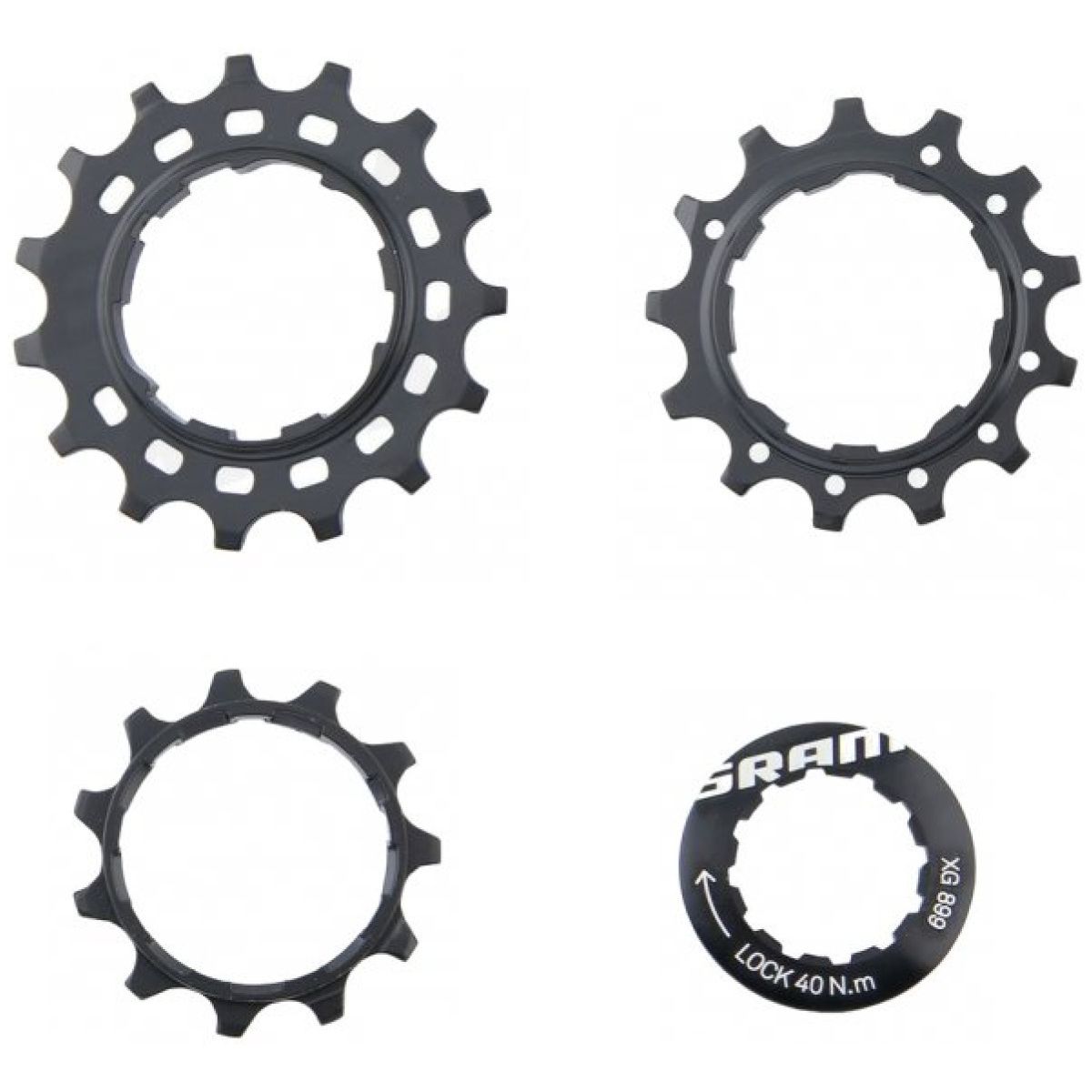 SRAM REPLACEABLE COGS XG-899 11T-13T-15T INCLUDING CASSETTE LOCKRING SET INLOCUIRE 3 PINIOANE